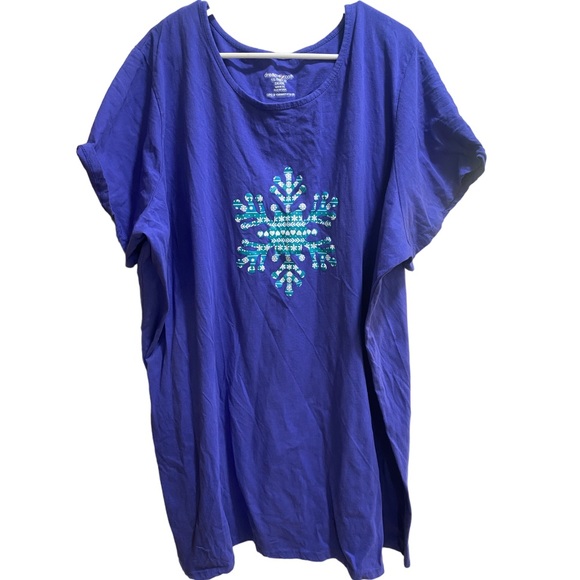 Lot of 2 Dreams Co. 3x/4x Nightgowns Purple Winter Mix - Picture 2 of 9